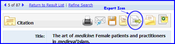 Technology Help and Information > Endnote Web - Capturing Citations > export1.gif