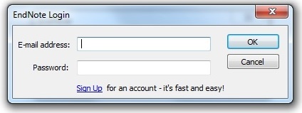 Technology Help and Information > Endnote Web - Cite While You Write, Using Citations in Papers > Word EndNote login box.jpg