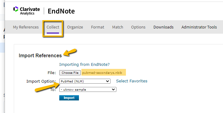Technology Help and Information > Export citations from PubMed to EndNote Web > pub med citation2.png