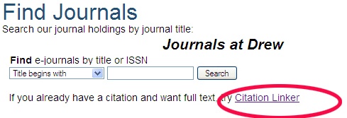 Drew University Library > Linking to E-journal articles > citation-link.jpg