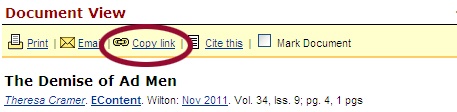 Drew University Library > Linking to E-journal articles > pqcopylink.jpg