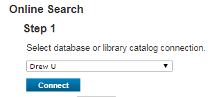 Technology Help and Information > Searching the Drew Library Catalog through EndnoteWeb > search-drew.png