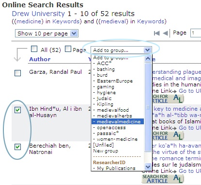 Technology Help and Information > Searching the Drew Library Catalog through EndnoteWeb > select.jpg