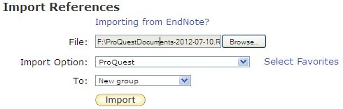 Technology Help and Information > Exporting Citations From Proquest and Importing to EndNoteWeb > import-proquest.jpg