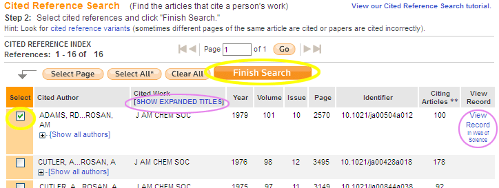 Drew University Library > Citation Searching in Web of Science & Knowledge > wos3.gif