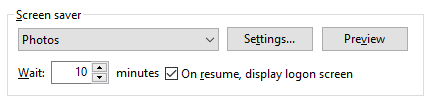 Technology Help and Information > Locking Your Computer > screen saver settings.png
