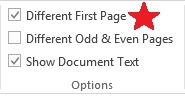 Technology Help and Information > Thesis and Dissertation Formatting > Different First Page.jpg