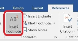 Technology Help and Information > Thesis and Dissertation Formatting > Insert footnote.jpg
