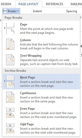 Technology Help and Information > Thesis and Dissertation Formatting > Next Page Section Break.jpg