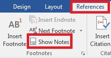 Technology Help and Information > Thesis and Dissertation Formatting > References tab Show Notes.jpg