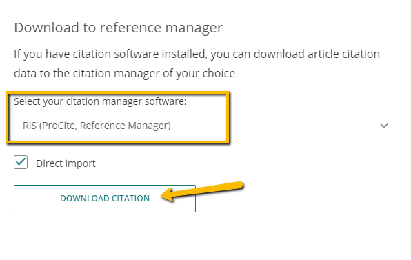 Technology Help and Information > Exporting citations from SAGE journals and importing them to Endnote > sage citation manage 2.png