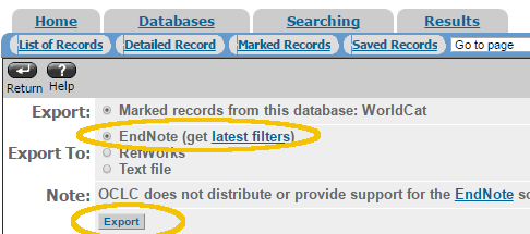 Technology Help and Information > Exporting references from Worldcat (library subscription) and Importing into Endnote > worldcat-export-2.png
