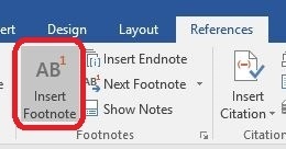 Technology Help and Information > Thesis and Dissertation Formatting > Insert footnote.jpg